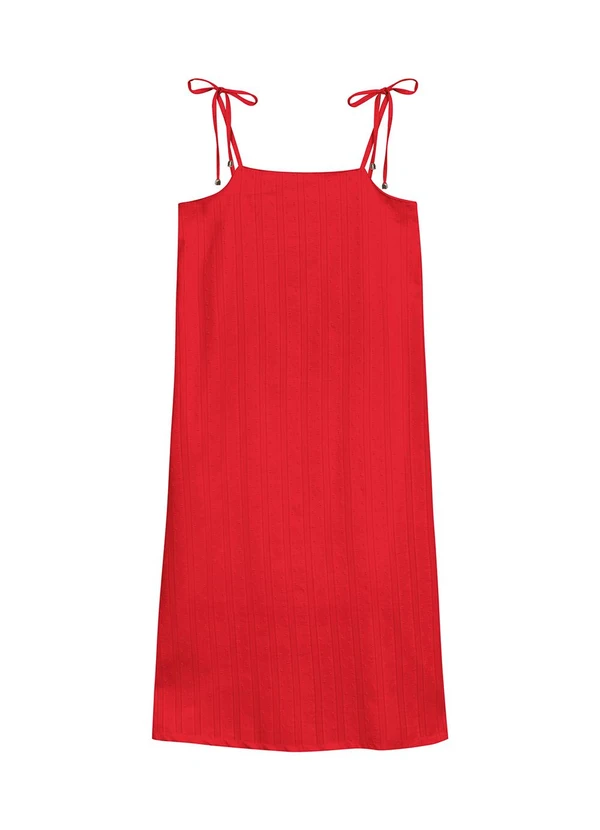 Marialícia - Vestido Feminino com Forro Vermelho