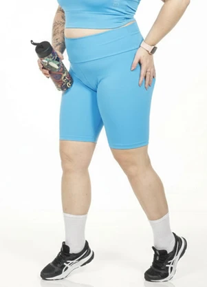 Cobertura - Bermuda Ciclista Feminina Plus Size  Azul - COBERTURA