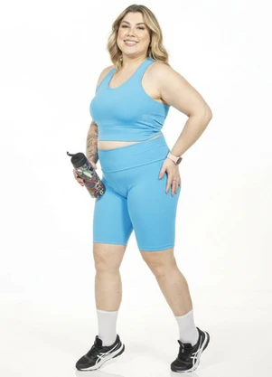 Cobertura - Bermuda Ciclista Feminina Plus Size  Azul - COBERTURA