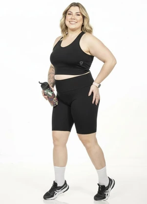 Cobertura - Bermuda Ciclista Feminina Plus Size  Preto - COBERTURA