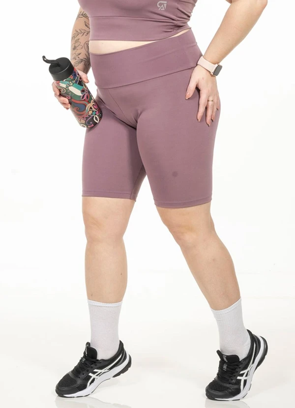 Cobertura - Bermuda Ciclista Feminina Plus Size  Roxo