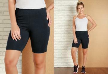 Bermuda Preta Ciclista em Cotton