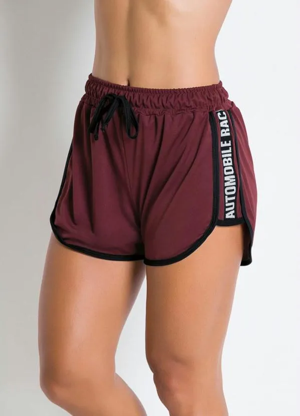 Moda Pop - Short Boxer Bordô Faixa Esportiva nas Laterais 5