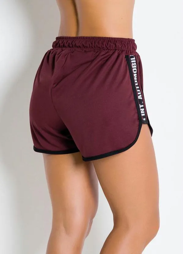 Moda Pop - Short Boxer Bordô Faixa Esportiva nas Laterais 6