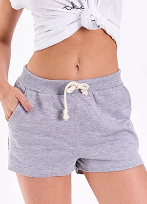 Outlet - Short Moletinho Cinza - OUTLET