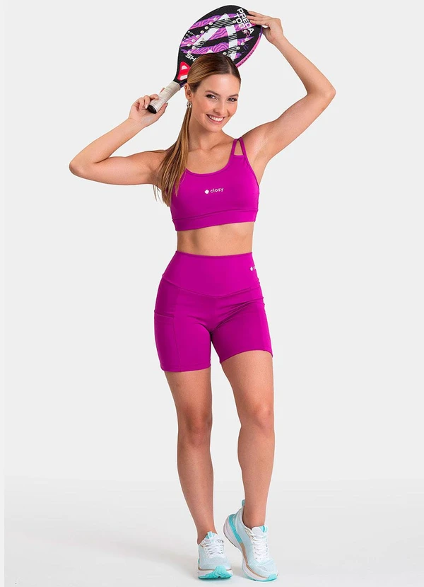 Closy - Shorts com Bolso Rise Fúcsia 3