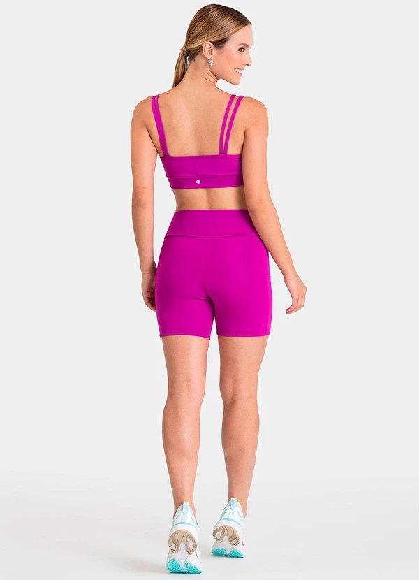 Closy - Shorts com Bolso Rise Fúcsia 4
