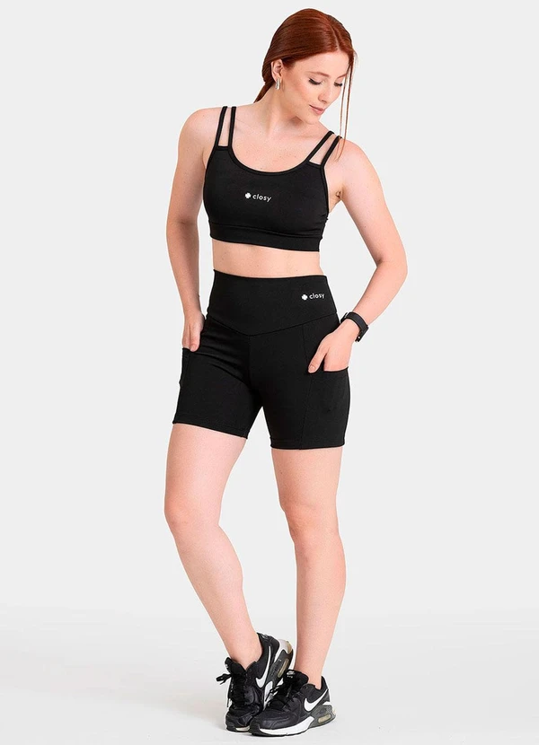 Closy - Shorts com Bolso Rise Preto 3