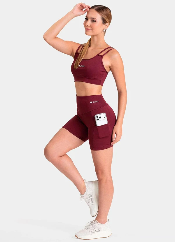 Closy - Shorts com Bolso Rise Rubro 3