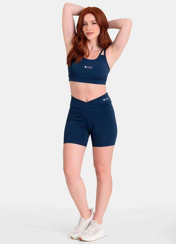 Closy - Shorts Cós Transpassado Energy Marinho 3