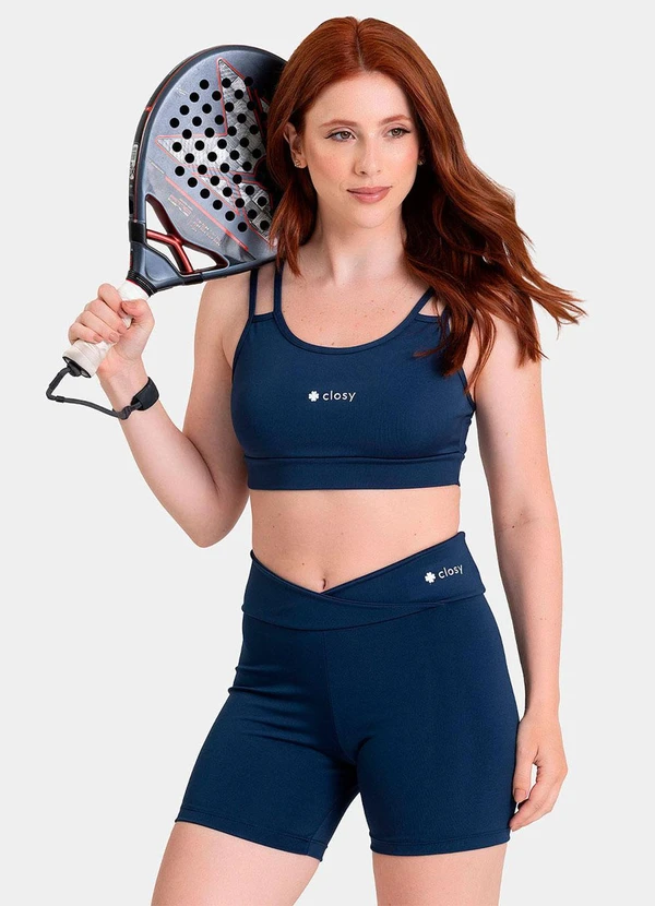 Closy - Shorts Cós Transpassado Energy Marinho 5