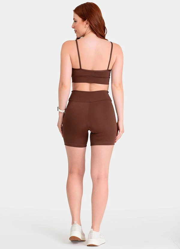 Closy - Shorts Cós Transpassado Energy Marrom 4