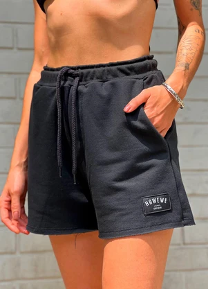 Outlet - Shorts Moletinho Surfwear Preto - OUTLET