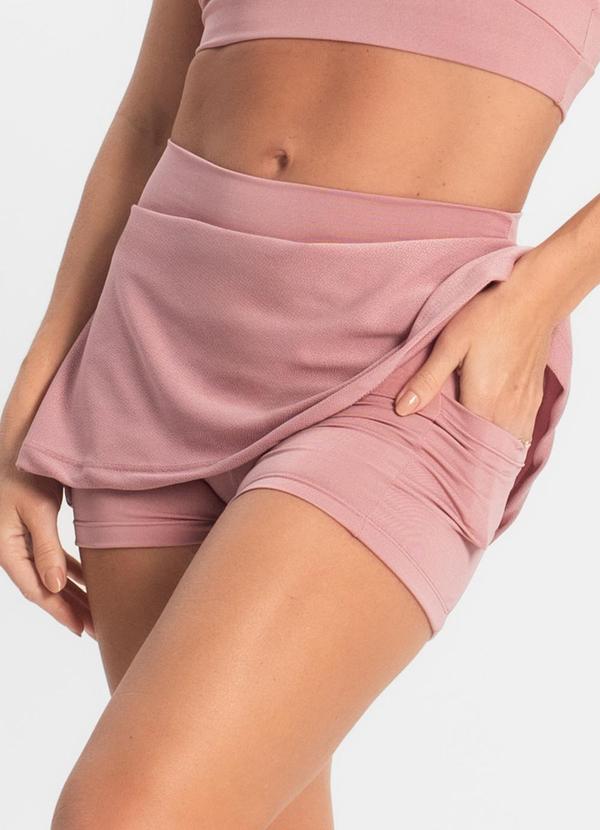 Rovitex - Shorts Saia Feminino Ftk Fitness Rosa