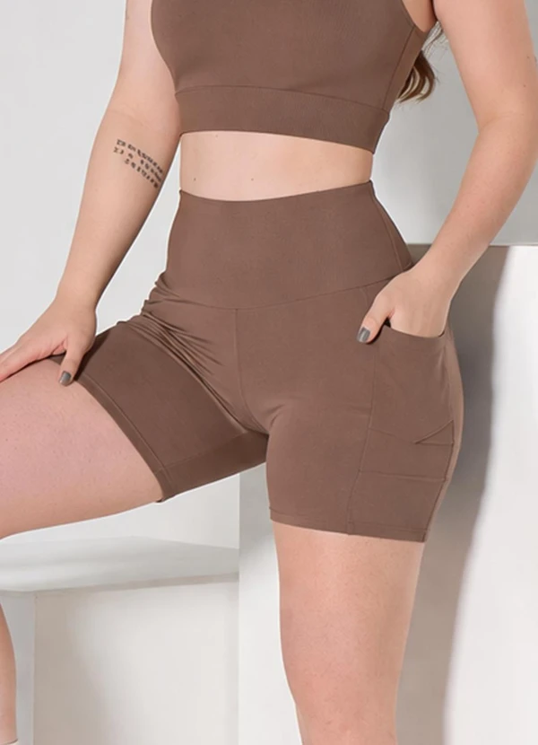 Hay Fit - Shorts Vicky Marrom Avelã