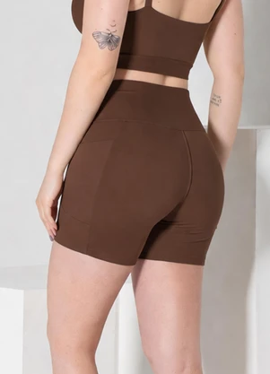 Hay Fit - Shorts Vicky Marrom Café Torrado - HAY FIT