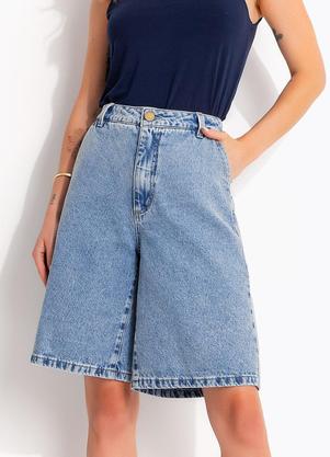 Bermuda (Azul Claro) em Jeans Acompanha Len�o Estampado