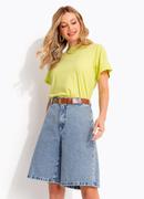 Bermuda Azul Claro em Jeans Acompanha Len�o Estampado