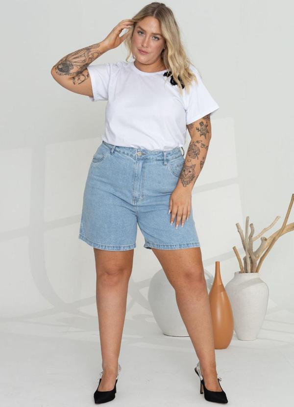 La Tay - Bermuda Reta Plus Size Jeans Azul
