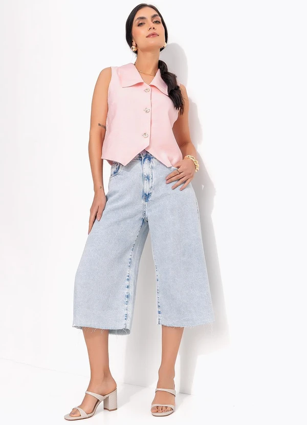 Quintess - Jorts Azul Claro em Jeans 9