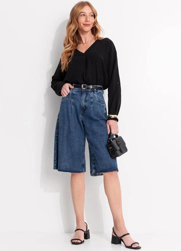 Jorts (Jeans Escuro) em Jeans