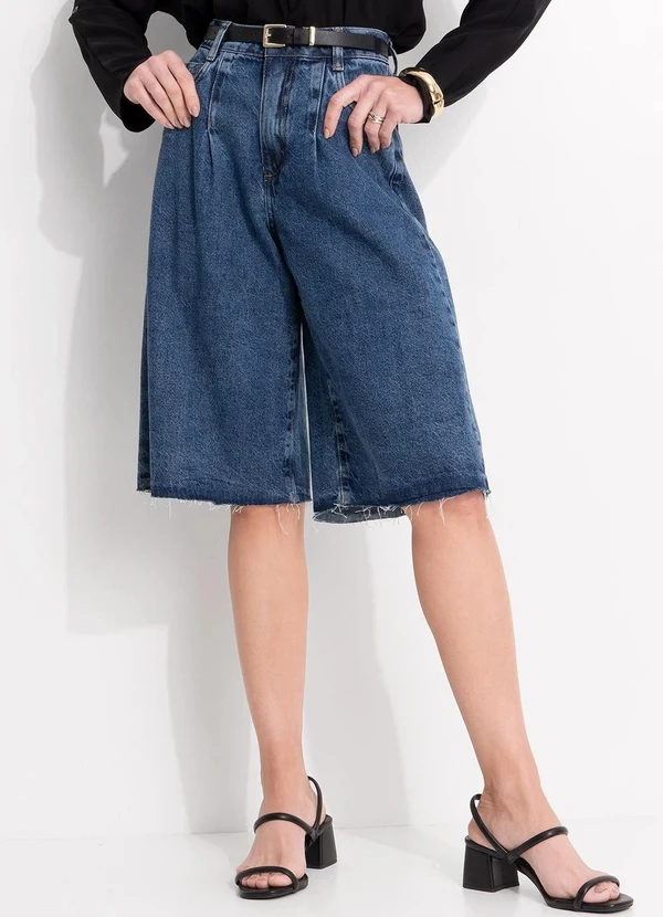 Quintess - Jorts Jeans Escuro em Jeans 7