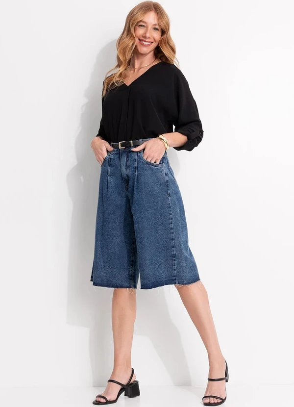 Quintess - Jorts Jeans Escuro em Jeans 2