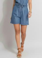 Short Azul M�dio em Jeans