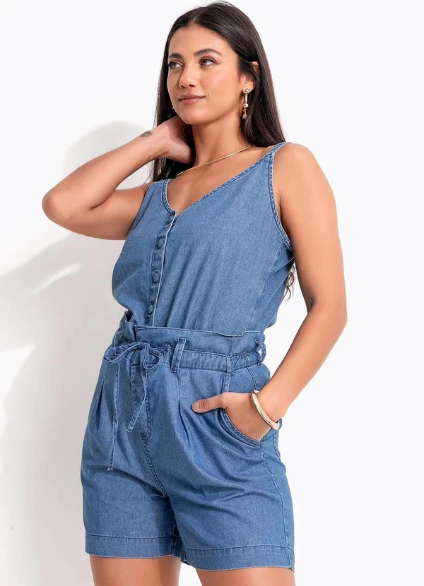 Quintess - Short Azul Médio em Jeans 8