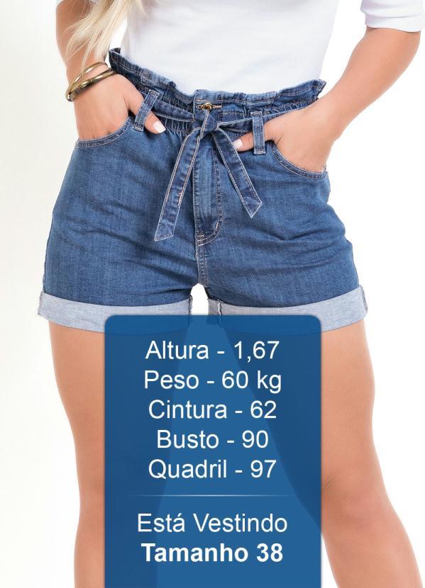 Sawary Jeans - Short Clochard Jeans Sawary com Amarração 3