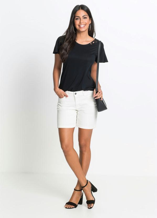 bonprix - Short de Sarja Básico Branco 4