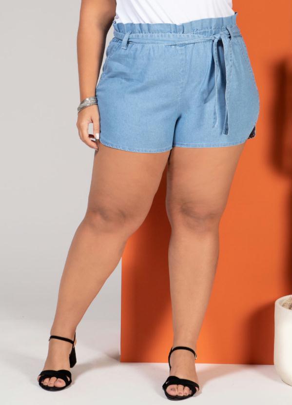 Quintess - Short Jeans Azul com Babados 7