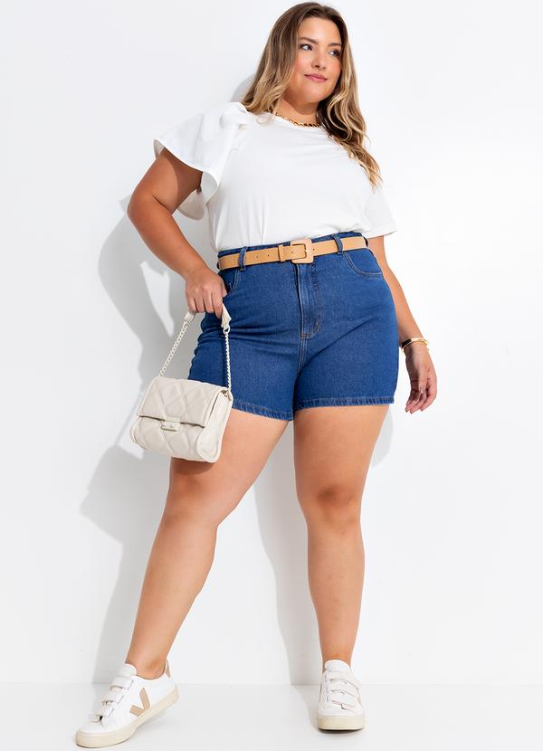 Quintess - Short Jeans Azul Escuro em Jeans 12