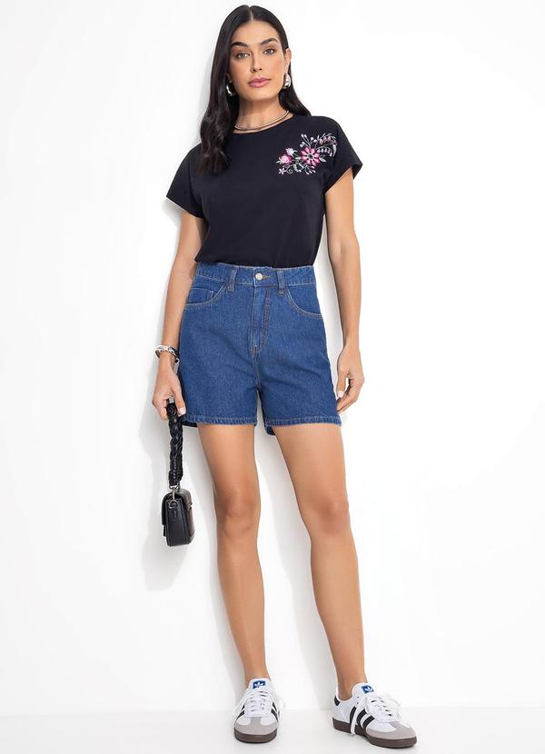Quintess - Short Jeans Azul Escuro em Jeans 5