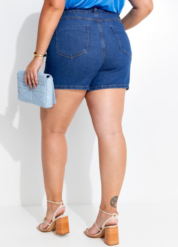 Quintess - Short Jeans Azul Escuro em Jeans 7
