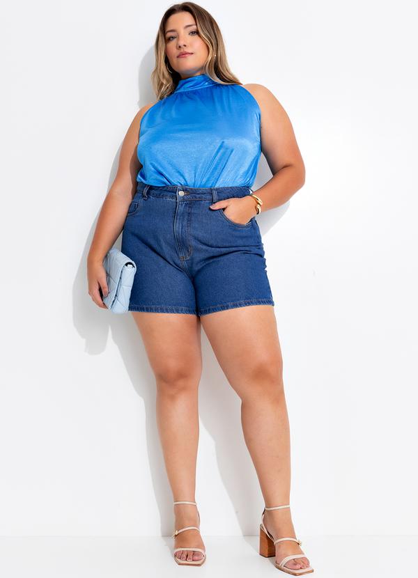 Quintess - Short Jeans Azul Escuro em Jeans 8