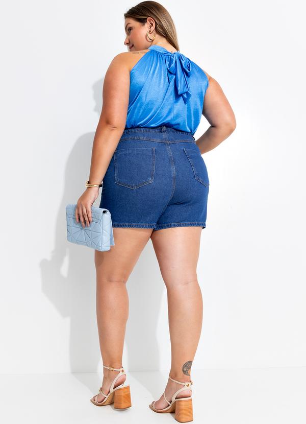 Quintess - Short Jeans Azul Escuro em Jeans 9