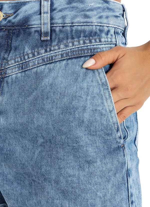 Sawary Jeans - Short Jeans Claro Sawary com Bolsos Funcionais 5