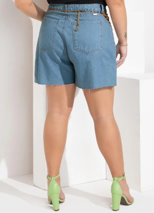 Quintess - Short Jeans com Pregas e Bolsos Funcionais 8