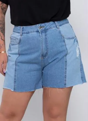 Quintess - Short Jeans com Recortes - QUINTESS