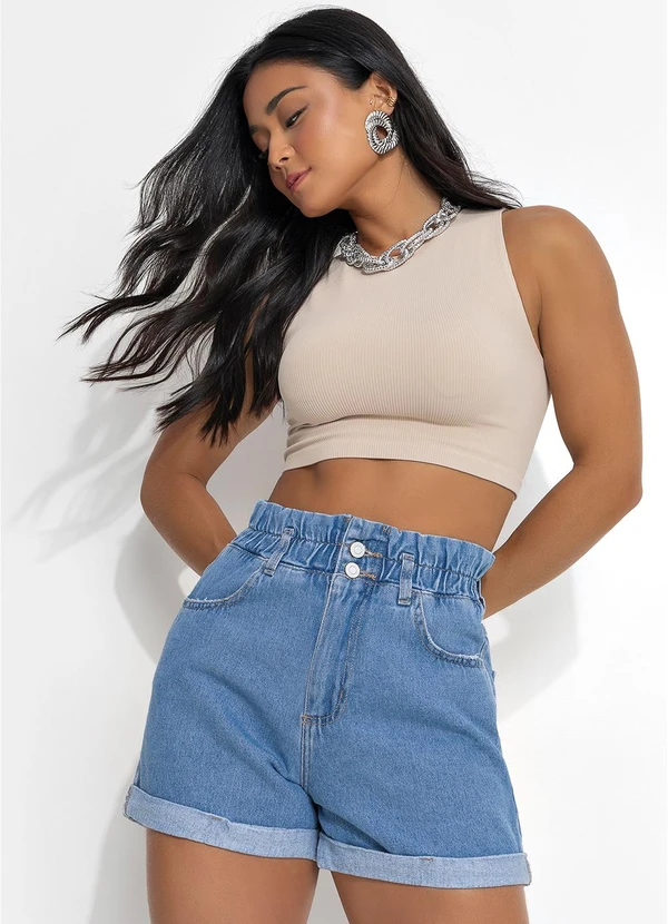 Sawary Jeans - Short Jens com Elástico no Cós Sawary 4