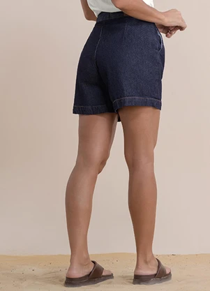 Angel - Shorts Alfaiataria Jeans Escuro - ANGEL