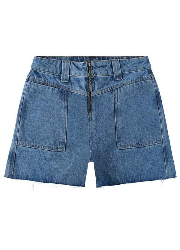 Enfim - Shorts Azul Mom Jeans Cintura Alta 3