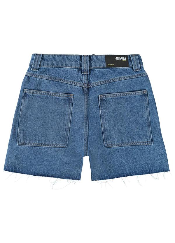 Enfim - Shorts Azul Mom Jeans Cintura Alta 4