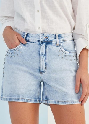 Doce Trama - Shorts Boyfriend Jeans Solar Azul - DOCE TRAMA