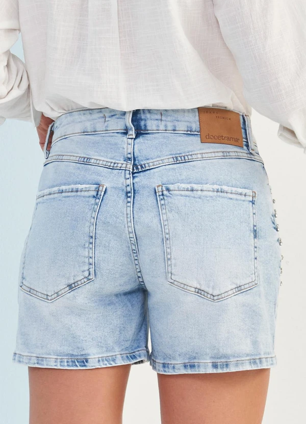 Doce Trama - Shorts Boyfriend Jeans Solar Azul 2