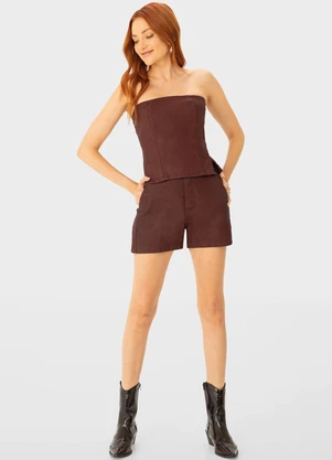 Enfim - Shorts Boyfriend Jeans Vermelho - ENFIM