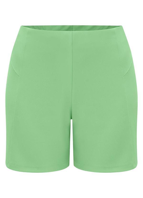 Lunender Mais Mulher - Shorts Cintura Alta Recortes Laterais Verde