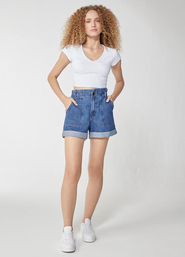 Enfim - Shorts Clochard Jeans Feminino Azul 2
