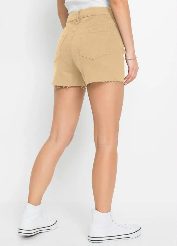 bonprix - Shorts com Bolso Curto Bege 2